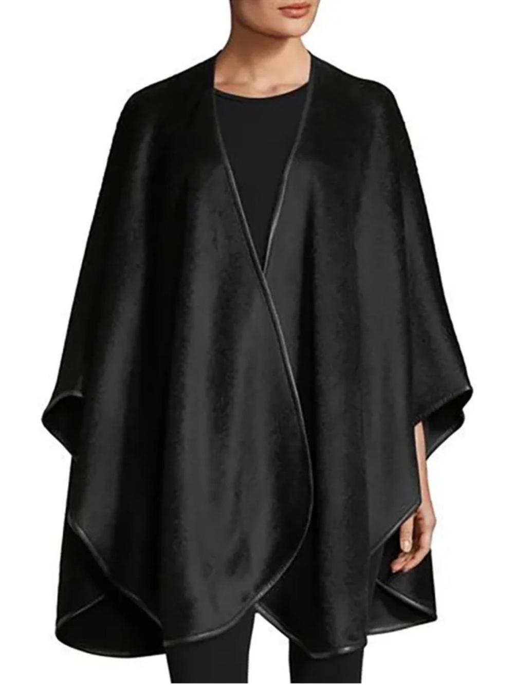 NWT - Black Women’s Wrap Cape - Classic Draped Scarf One Size